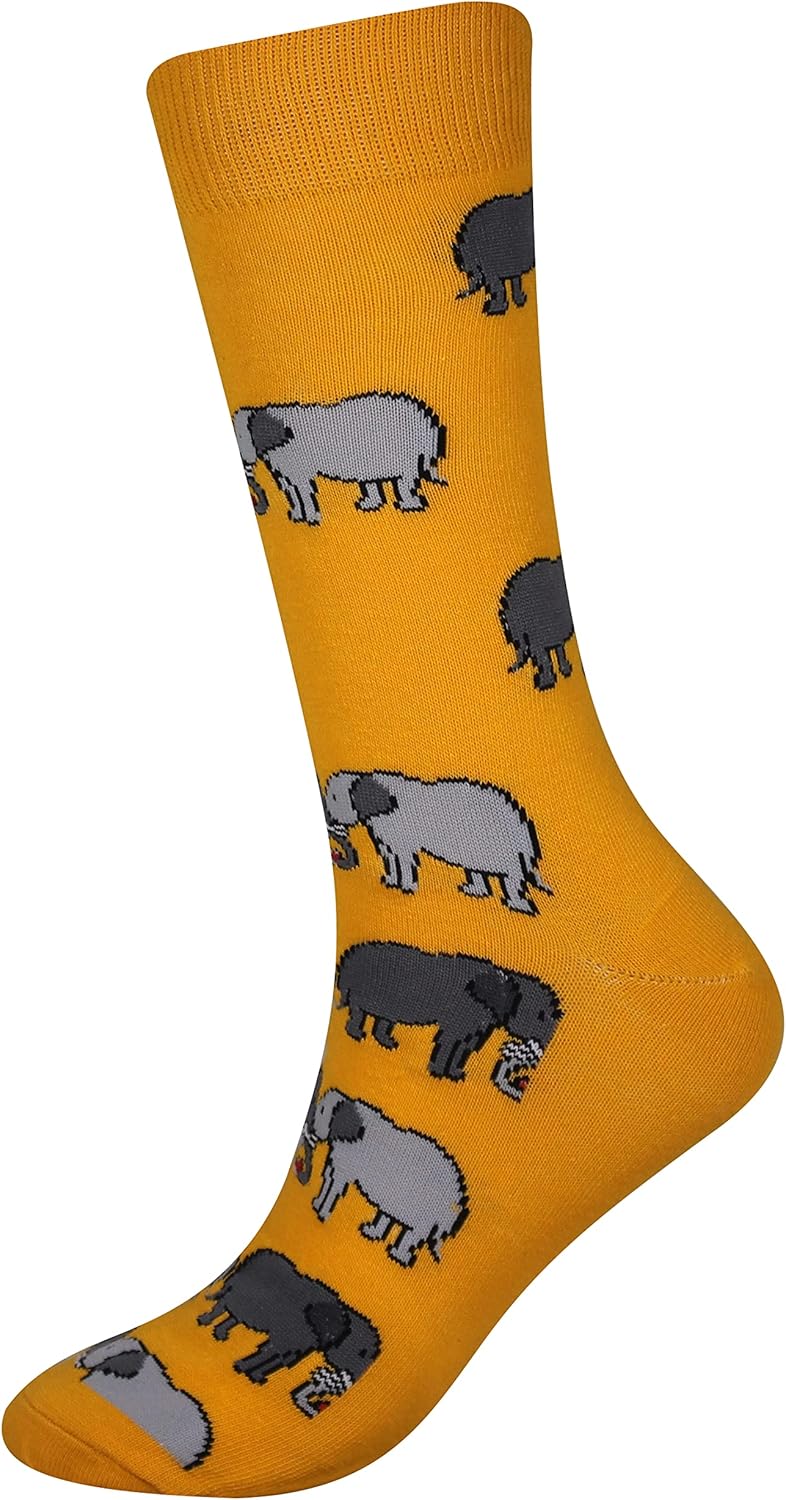 Cansok Men's 2/4 Packs Fun Crazy Novelty Dress Crew Socks - Image 3
